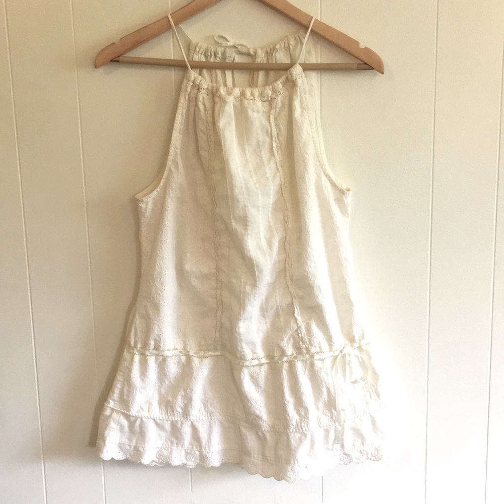 Cream lace tunic tank/coverup